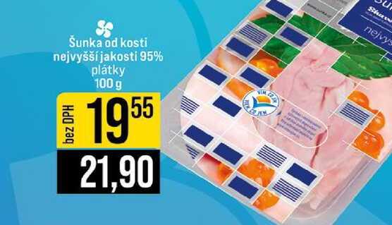 Šunka od kosti nejvyšší jakosti 95% plátky 100 g 
