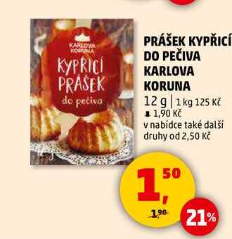 PRÁŠEK KYPŘICÍ DO PEČIVA KARLOVA KORUNA, 12 g 