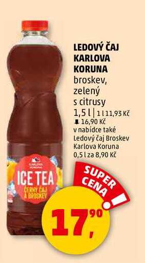 LEDOVÝ ČAJ KARLOVA KORUNA broskev, 1,5 l 
