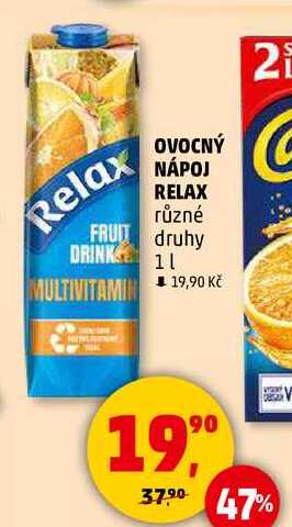 OVOCNÝ NÁPOJ RELAX různé druhy, 1 l 