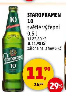 STAROPRAMEN 10 světlé výčepní, 0,5 l