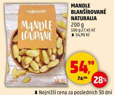 MANDLE BLANŠÍROVANÉ NATURALIA, 200 g 