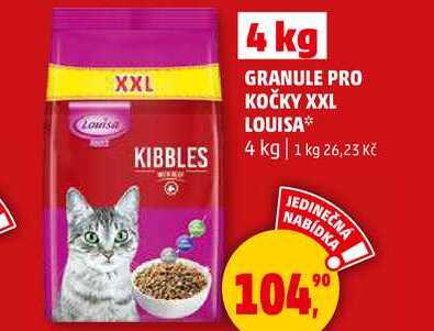 GRANULE PRO KOČKY XXL LOUISA, 4 kg  