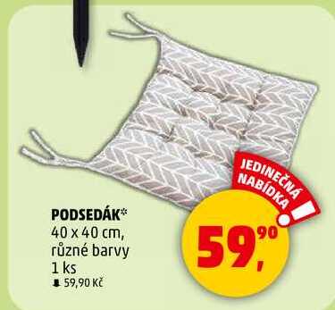 PODSEDÁK 40 x 40 cm, různé barvy, 1 ks  