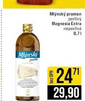 Mlýnský pramen perlivý Magnesia Extra neperlivȧ 0,7l