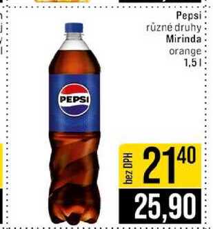 Pepsi různé druhy Mirinda orange 1,5l