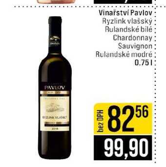 Vinařství Pavlov Ryzlink vlašský Rulandské bilé Chardonnay Sauvignon Rulandské modré 0,75l