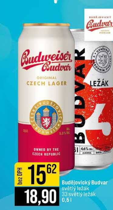 Budějovický Budvar světlý ležák 33 světlý ležák 0,5l