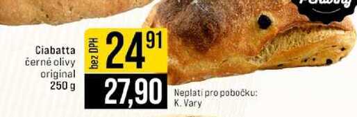 Ciabatta černé olivy original 250 g 