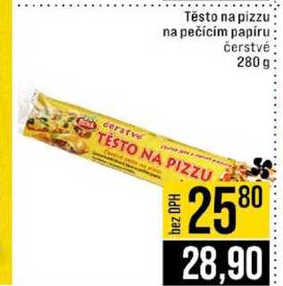 Těsto na pizzu na pečícím papíru čerstvé 280 g 
