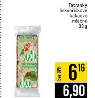 Tatranky lískooříškovė kakaové mléčné 33 g 