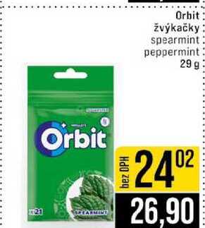 Orbit žvýkačky spearmint peppermint 29g
