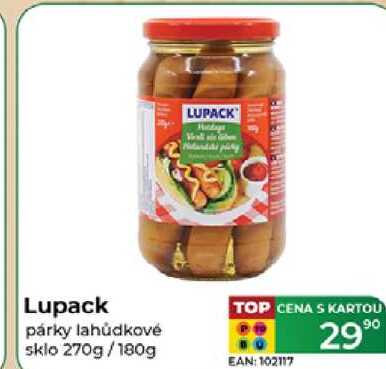 Lupack párky lahůdkové sklo 270g/180g  