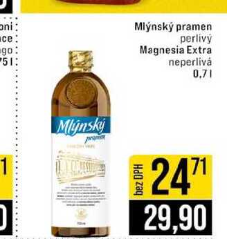 Mlýnský pramen perlivý Magnesia Extra 75l neperlivá 0,7l