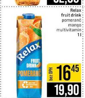 Relax fruit drink pomeranč mango multivitamin 1l