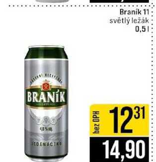 Braník 11 světlý ležák 0,5l