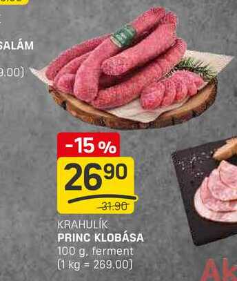 PRINC KLOBÁSA 100 g, ferment 