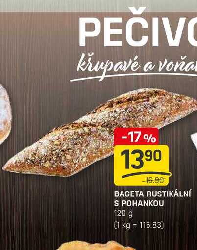 BAGETA RUSTIKÁLNÍ S POHANKOU 120 g 