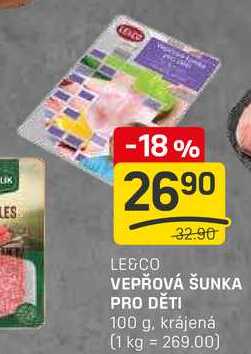 VEPŘOVÁ ŠUNKA PRO DĚTI 100 g, krájená 