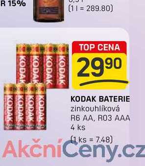 KODAK BATERIE zinkouhlíková R6 AA, R03 AAA 4 ks 