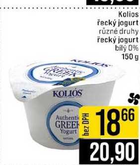 Kolios řecký jogurt různé druhy řecký jogurt bilý 0% 150 g 