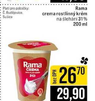Rama crema rostlinný krém na šlehání 31% 200 ml 