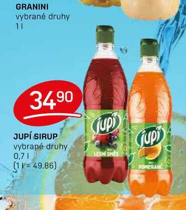 JUPÍ SIRUP vybrané druhy 0,7l