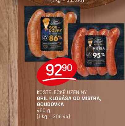 GRIL KLOBÁSA OD MISTRA, GOUDOVKA 450 g