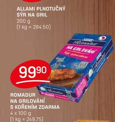 ROMADUR NA GRILOVÁNÍ S KOŘENÍM ZDARMA 4 x 100 g