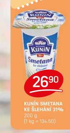 KUNIN SMETANA KE ŠLEHÁNÍ 31% 200 g
