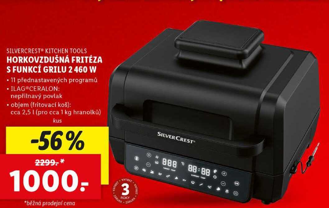 HORKOVZDUŠNÁ FRITÉZA S FUNKCÍ GRILU 2 460 W 