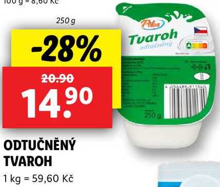 ODTUČNĚNÝ TVAROH, 250 g