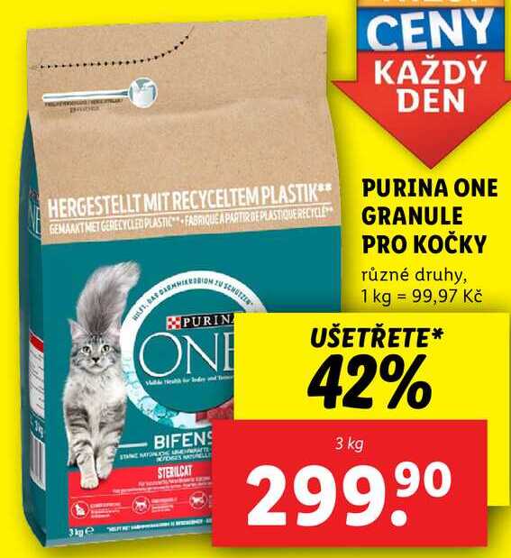 PURINA ONE GRANULE PRO KOČKY, 3 kg