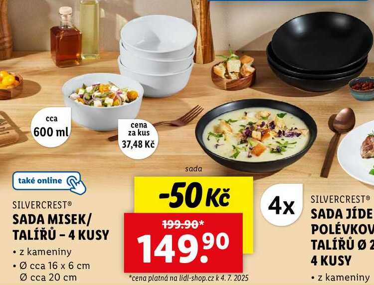 SADA MISEK/TALÍŘŮ -4 KUSY