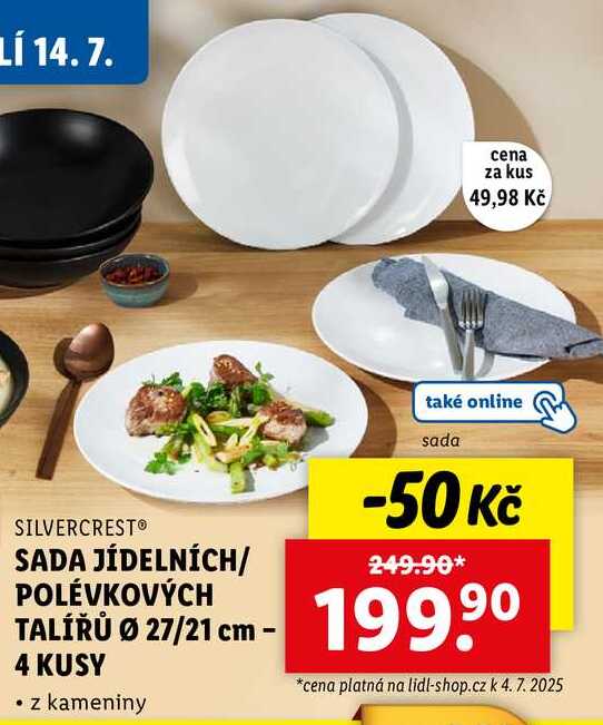 SADA JÍDELNÍCH/POLÉVKOVÝCH TALÍŘŮ PR. 27/21 cm - 4 KUSY 