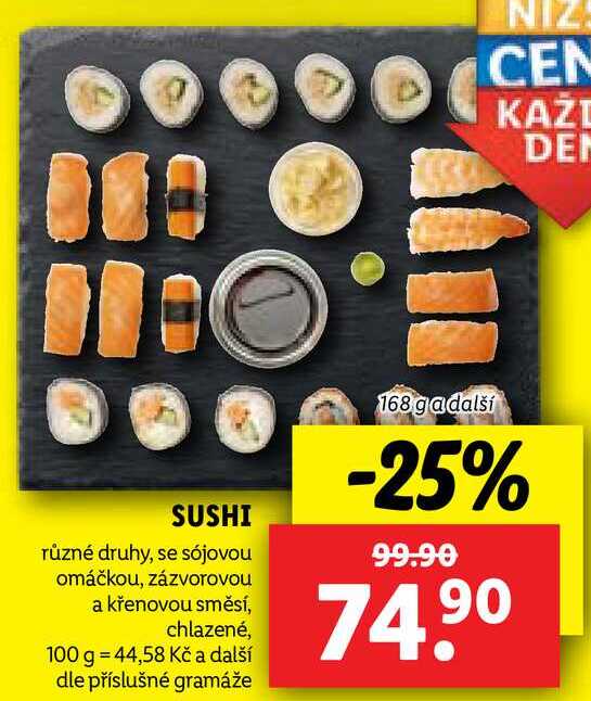 SUSHI, 168 g a další
