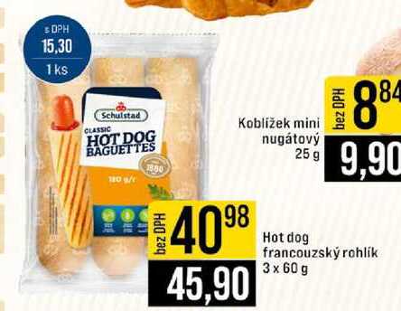 Hot dog francouzský rohlík 3 x 60 g 