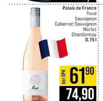 Palais de France Rosé Sauvignon Cabernet Sauvignon Merlot: Chardonnay 0,75l