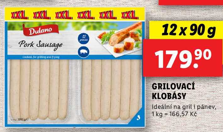GRILOVACÍ KLOBÁSY, 12x 90 g