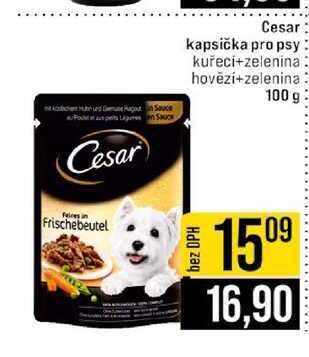 Cesar kapsička pro psy kuřecí zelenina hovězí+zelenina 100 g