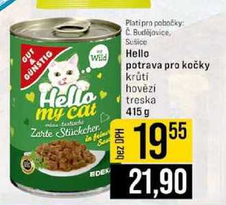 Hello potrava pro kočky krūti hovězí treska 415 g 