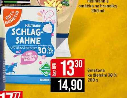 Smetana ke šlehání 30% 200 g 