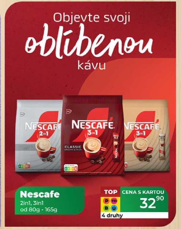 Nescafe 2in1, 3in1 od 80g - 165g 