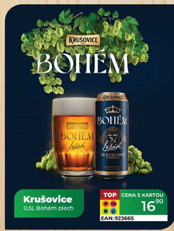 Krušovice 0,5L Bohém plech  