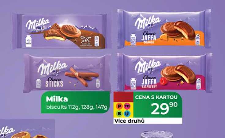 Milka biscuits 112g, 128g, 147g  