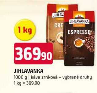 Jihlavanka Espresso Zrnková káva 1000g