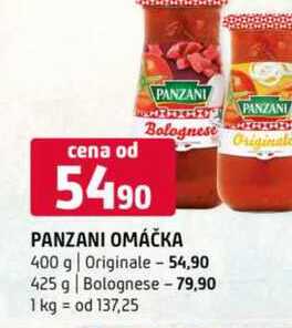 Panzani omáčka 400 g Originale 425 g Bolognese 