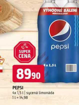 Pepsi 4x1,5l sycenȧ limonáda