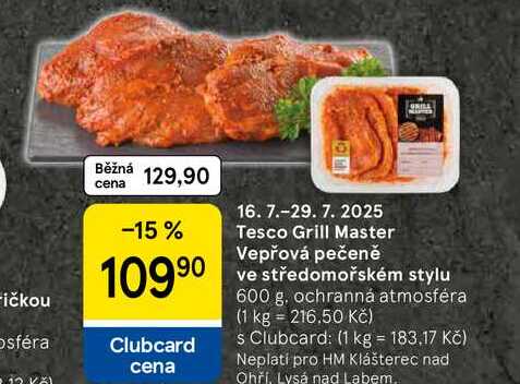 Tesco Grill Master Vepřová pečeně ve středomořském stylu, 600 g 