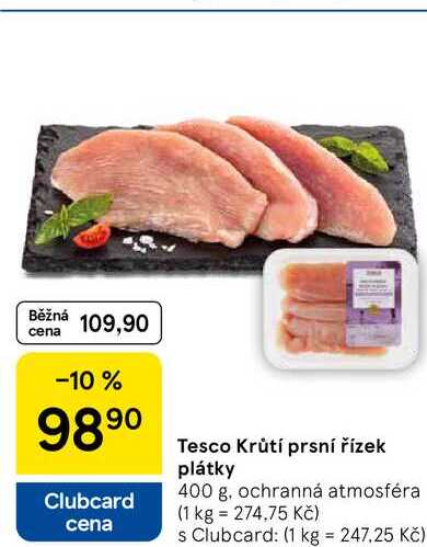 Tesco Krůtí prsní řízek plátky, 400 g